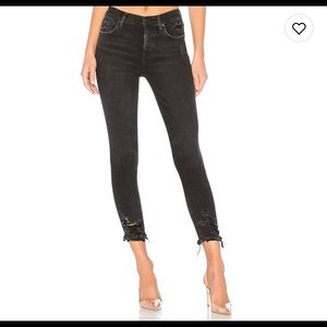 AGolde Sophie Hi Rise Skinny (Black distresses)